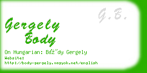 gergely body business card